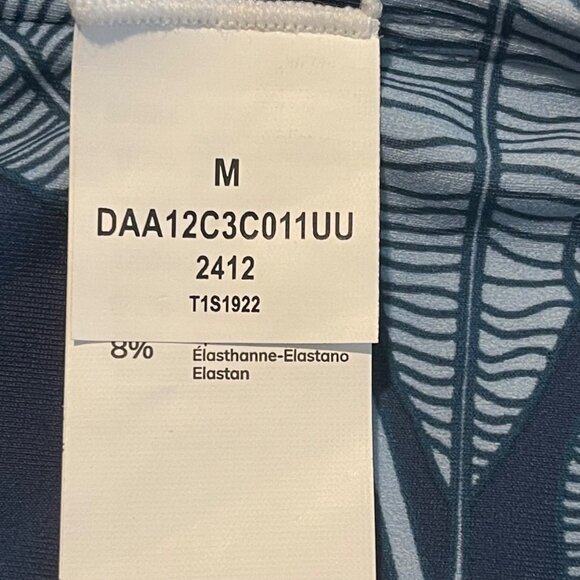 Cupshe Womens  Blue Leaf Print Bikini M Crisscross Back Side Tie Two-Piece Swim - Picture 6 of 9